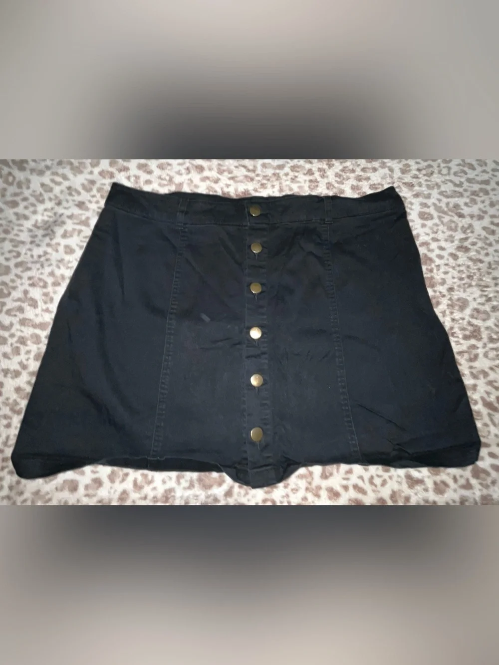 BONGO Black Button-Front Mini Skirt